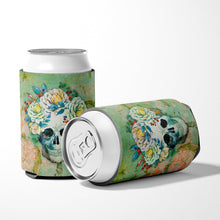 Load image into Gallery viewer, Day of the Dead Skull with Flowers Can or Bottle Hugger BB5124CC