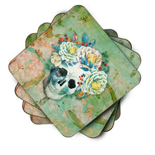 Load image into Gallery viewer, Day of the Dead Skull with Flowers Foam Coaster  BB5124FC
