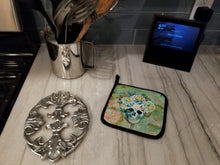 Load image into Gallery viewer, Day of the Dead Skull with Flowers Pot Holders - Set of 2 - Heat-Resistant Kitchen Essentials BB5124PTHD