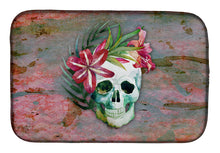 Load image into Gallery viewer, Day of the Dead Skull Flowers Dish Drying Mat – Absorbent, Artistic Kitchen Essentials BB5125DDM