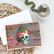 Load image into Gallery viewer, Day of the Dead Skull Flowers Greeting Cards -  Blank Note Cards – 8-Pack of Artist-Designed Cards with Envelopes