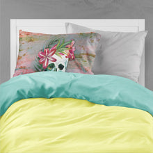Load image into Gallery viewer, Day of the Dead Skull Flowers Fabric Standard Pillowcase – Artistic Decorative Front, White Back BB5125PILLOWCASE