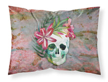 Load image into Gallery viewer, Day of the Dead Skull Flowers Fabric Standard Pillowcase – Artistic Decorative Front, White Back BB5125PILLOWCASE
