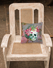 Load image into Gallery viewer, Day of the Dead Skull Flowers Fabric Decorative Pillow BB5125PW1818