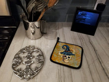 Load image into Gallery viewer, Day of the Dead Witch Skull Pot Holders - Set of 2 - Heat-Resistant Kitchen Essentials BB5126PTHD