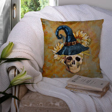 Load image into Gallery viewer, Day of the Dead Witch Skull  Throw Pillow - 14x14 Decorative Pillow – Art for Your Home &amp; Patio BB5126PW1414