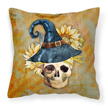 Load image into Gallery viewer, Day of the Dead Witch Skull  Fabric Decorative Pillow BB5126PW1818