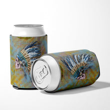 Load image into Gallery viewer, Day of the Dead Indian Chief Skull  Can or Bottle Hugger BB5128CC