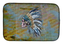 Load image into Gallery viewer, Day of the Dead Indian Chief Skull  Dish Drying Mat – Absorbent, Artistic Kitchen Essentials BB5128DDM
