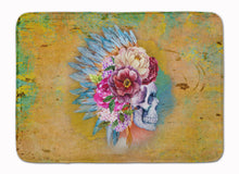 Load image into Gallery viewer, Day of the Dead Flowers Skull Machine Washable Memory Foam Mat BB5129RUG