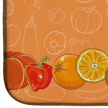 Load image into Gallery viewer, Fruits and Vegetables in Orange Dish Drying Mat – Absorbent, Artistic Kitchen Essentials BB5131DDM