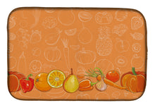 Load image into Gallery viewer, Fruits and Vegetables in Orange Dish Drying Mat – Absorbent, Artistic Kitchen Essentials BB5131DDM