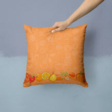 Load image into Gallery viewer, Fruits and Vegetables in Orange Throw Pillow - 14x14 Decorative Pillow – Art for Your Home &amp; Patio BB5131PW1414