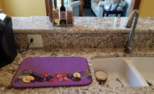 Load image into Gallery viewer, Fruits and Vegetables in Purple Dish Drying Mat – Absorbent, Artistic Kitchen Essentials BB5132DDM