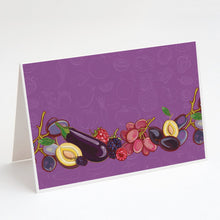 Load image into Gallery viewer, Fruits and Vegetables in Purple BB5132DS66 Greeting Cards -  Blank Note Cards – 8-Pack of Artist-Designed Cards with Envelopes
