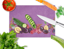 Load image into Gallery viewer, Fruits and Vegetables in Purple Glass Cutting Boards – Durable, Decorative Kitchen Art Large BB5132LCB