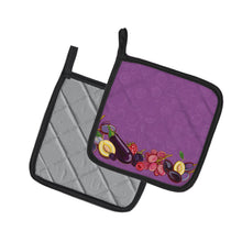 Load image into Gallery viewer, Fruits and Vegetables in Purple Pot Holders - Set of 2 - Heat-Resistant Kitchen Essentials BB5132PTHD