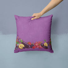 Load image into Gallery viewer, Fruits and Vegetables in Purple Throw Pillow - 14x14 Decorative Pillow – Art for Your Home &amp; Patio BB5132PW1414