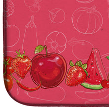 Load image into Gallery viewer, Fruits and Vegetables in Red Dish Drying Mat – Absorbent, Artistic Kitchen Essentials BB5133DDM