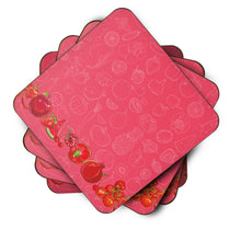 Load image into Gallery viewer, Fruits and Vegetables in Red Foam Coaster  BB5133FC