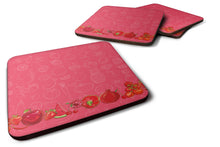 Load image into Gallery viewer, Fruits and Vegetables in Red Foam Coaster  BB5133FC