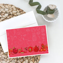 Load image into Gallery viewer, Fruits and Vegetables in Red BB5133DS66 Greeting Cards -  Blank Note Cards – 8-Pack of Artist-Designed Cards with Envelopes