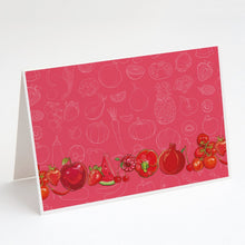 Load image into Gallery viewer, Fruits and Vegetables in Red BB5133DS66 Greeting Cards -  Blank Note Cards – 8-Pack of Artist-Designed Cards with Envelopes