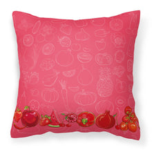 Load image into Gallery viewer, Fruits and Vegetables in Red Fabric Decorative Pillow BB5133PW1818