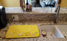 Load image into Gallery viewer, Fruits and Vegetables in Yellow Dish Drying Mat – Absorbent, Artistic Kitchen Essentials BB5134DDM