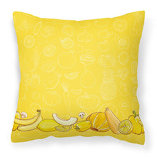 Load image into Gallery viewer, Fruits and Vegetables in Yellow Fabric Decorative Pillow BB5134PW1818