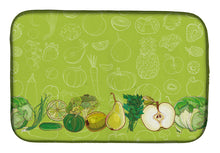Load image into Gallery viewer, Fruits and Vegetables in Green Dish Drying Mat – Absorbent, Artistic Kitchen Essentials BB5135DDM