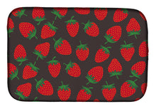 Load image into Gallery viewer, Strawberries on Gray Dish Drying Mat – Absorbent, Artistic Kitchen Essentials BB5137DDM