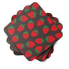 Load image into Gallery viewer, Strawberries on Gray Foam Coaster  BB5137FC
