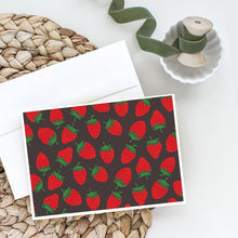 Load image into Gallery viewer, Strawberries on Gray Greeting Cards -  Blank Note Cards – 8-Pack of Artist-Designed Cards with Envelopes