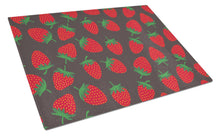 Load image into Gallery viewer, Strawberries on Gray Glass Cutting Boards – Durable, Decorative Kitchen Art Large BB5137LCB