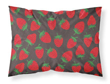 Load image into Gallery viewer, Strawberries on Gray Fabric Standard Pillowcase – Artistic Decorative Front, White Back BB5137PILLOWCASE