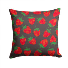 Load image into Gallery viewer, Strawberries on Gray Throw Pillow - 14x14 Decorative Pillow – Art for Your Home &amp; Patio BB5137PW1414