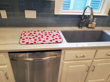 Load image into Gallery viewer, Cherries on Pink Dish Drying Mat – Absorbent, Artistic Kitchen Essentials BB5139DDM