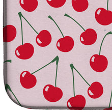 Load image into Gallery viewer, Cherries on Pink Dish Drying Mat – Absorbent, Artistic Kitchen Essentials BB5139DDM