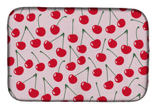 Load image into Gallery viewer, Cherries on Pink Dish Drying Mat – Absorbent, Artistic Kitchen Essentials BB5139DDM