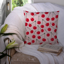 Load image into Gallery viewer, Cherries on Pink Throw Pillow - 14x14 Decorative Pillow – Art for Your Home &amp; Patio BB5139PW1414