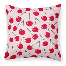 Load image into Gallery viewer, Cherries on Pink Fabric Decorative Pillow BB5139PW1818