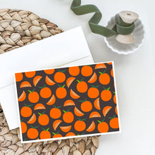 Load image into Gallery viewer, Oranges on Gray Greeting Cards -  Blank Note Cards – 8-Pack of Artist-Designed Cards with Envelopes