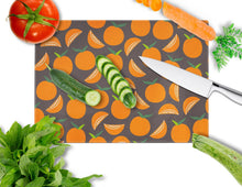 Load image into Gallery viewer, Oranges on Gray Glass Cutting Boards – Durable, Decorative Kitchen Art Large BB5142LCB