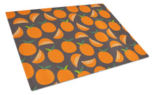 Load image into Gallery viewer, Oranges on Gray Glass Cutting Boards – Durable, Decorative Kitchen Art Large BB5142LCB