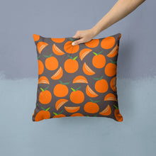 Load image into Gallery viewer, Oranges on Gray Throw Pillow - 14x14 Decorative Pillow – Art for Your Home &amp; Patio BB5142PW1414