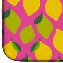 Load image into Gallery viewer, Lemons and Limes on Pink Dish Drying Mat – Absorbent, Artistic Kitchen Essentials BB5143DDM