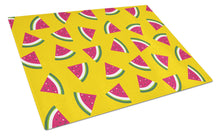 Load image into Gallery viewer, Watermelon on Yellow Glass Cutting Boards – Durable, Decorative Kitchen Art Large BB5144LCB