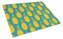 Load image into Gallery viewer, Pineapples on Teal Glass Cutting Boards – Durable, Decorative Kitchen Art Large BB5145LCB