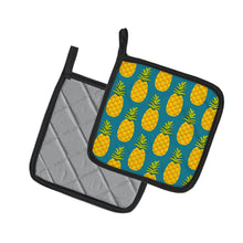 Load image into Gallery viewer, Pineapples on Teal Pot Holders - Set of 2 - Heat-Resistant Kitchen Essentials BB5145PTHD